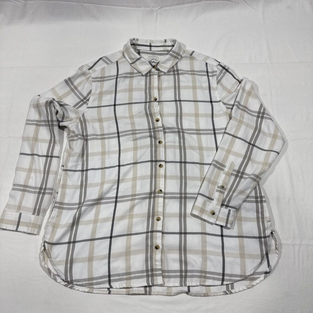 Jachs Girlfriend Womens XL Plaid Button Down Shirt Long Sleeve Classic Fit Top